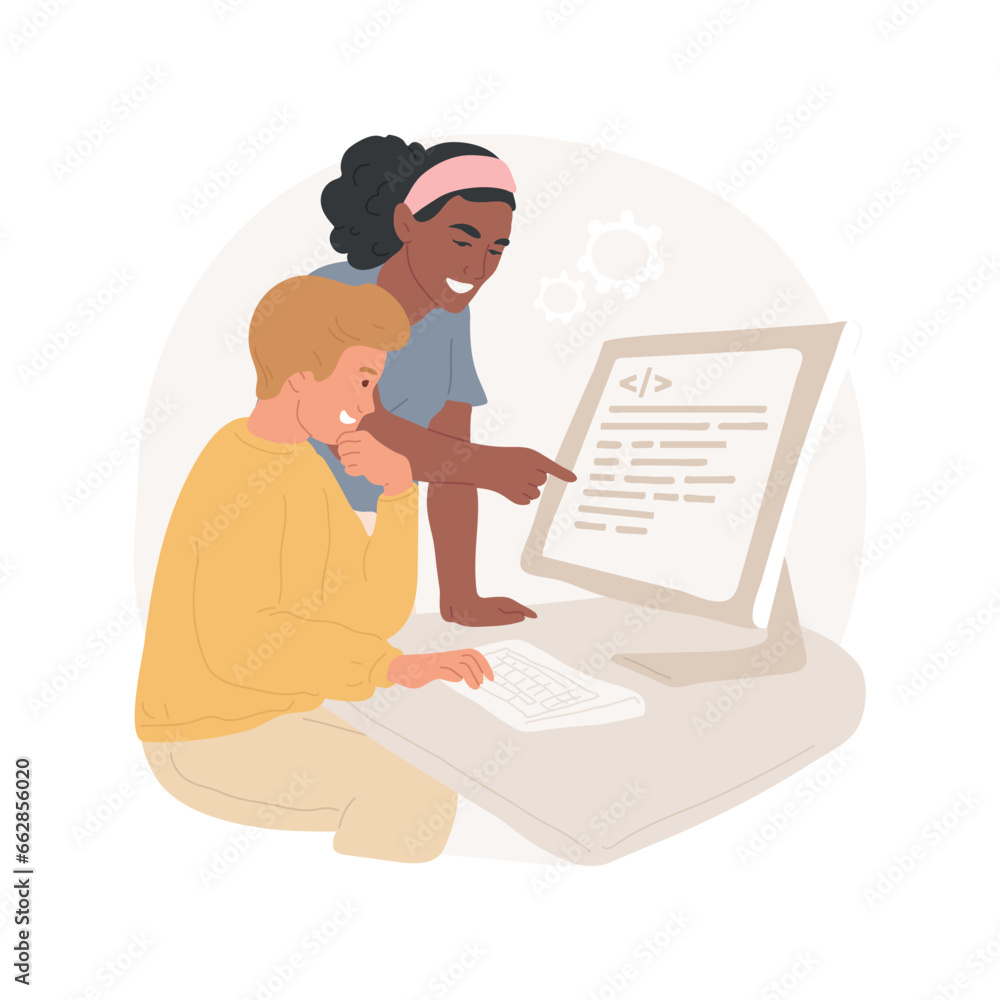 Poster software skills isolated cartoon vector illustration. people creating software, starting a blog, bui