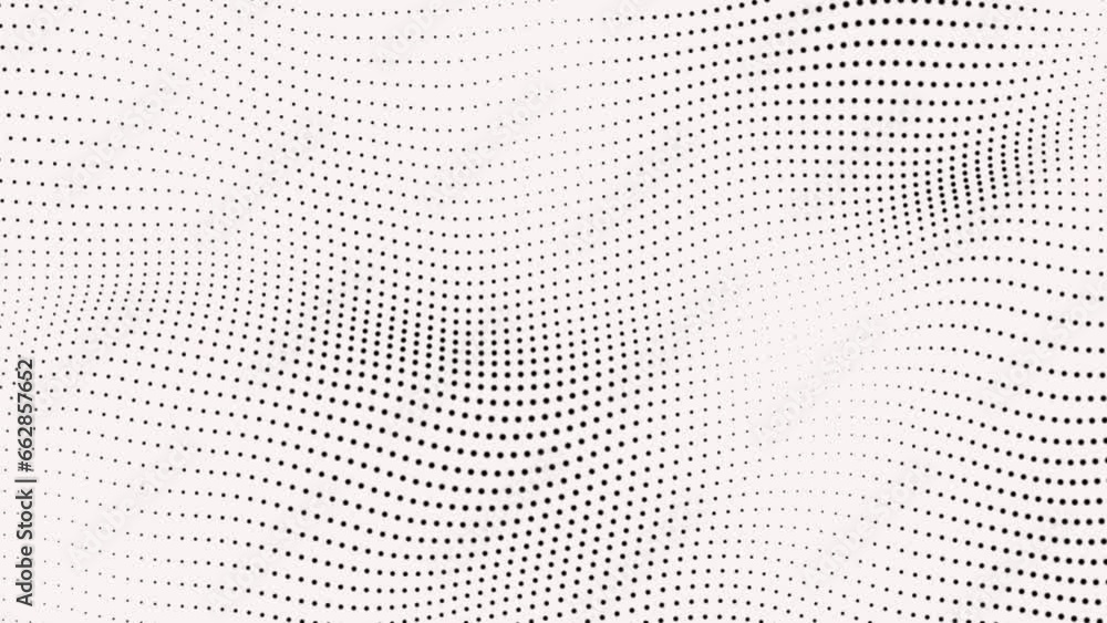 Poster digital dot background animation. white abstract background and black color 4k animation. futuristic