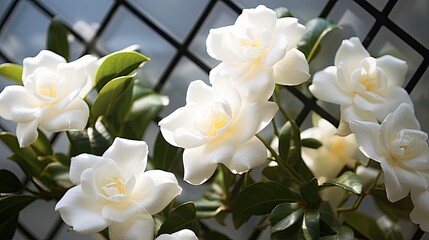 Gardenia Grid: White gardenias placed in a grid format, offering structure amidst their delicate fragrance
