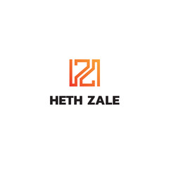 zh hz logo monogram design template vector, and fully editable