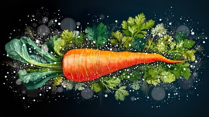 Fondo abstracto de verduras con zanahoria. Generado por IA. - obrazy, fototapety, plakaty