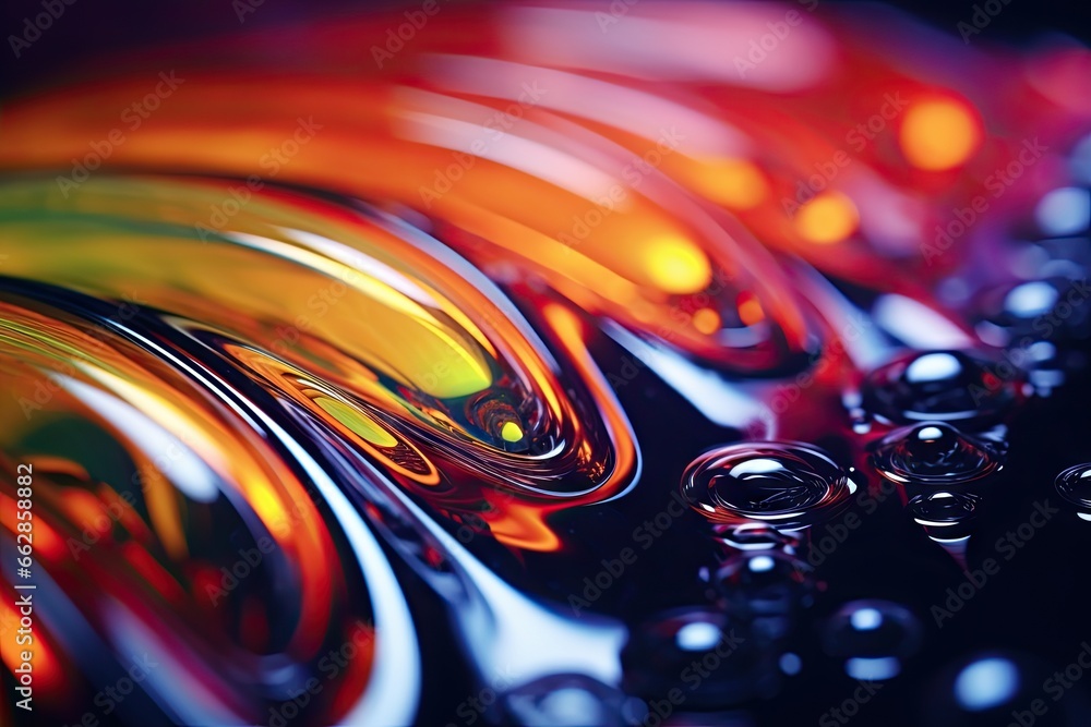 Poster a close up of a multicolored object with a black background. generative ai
