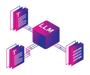 Large Language Model icon. LLM Icon. Language Model Illustration.