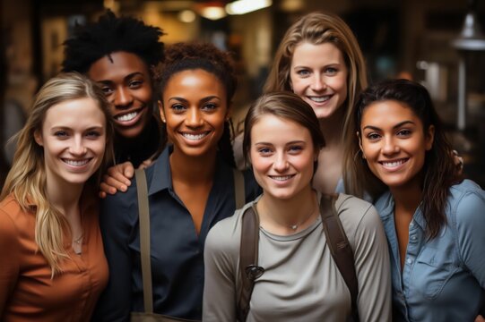 Groupe multiculturel d'homme et de femme, caucasien, afro et asiatique, souriant et joyeux 