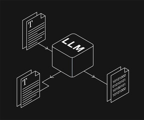 Large Language Model icon. LLM Icon. Language Model Illustration.