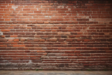 A rustic, weathered red brick wall.