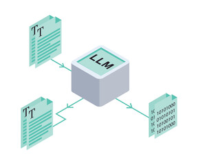 Large Language Model icon. LLM Icon. Language Model Illustration.