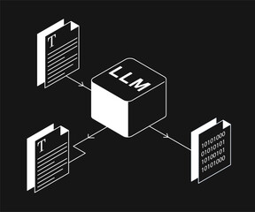 Large Language Model icon. LLM Icon. Language Model Illustration.