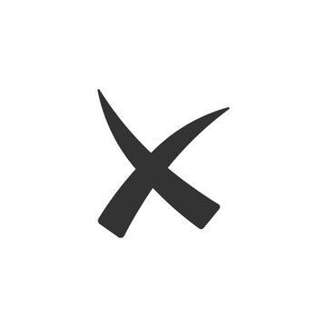 crossmark icon, vector on white background editable eps10