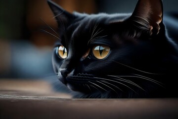 black cat closeup