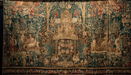 Ancient civilizations' spirituality and cultures depicted in ornate murals