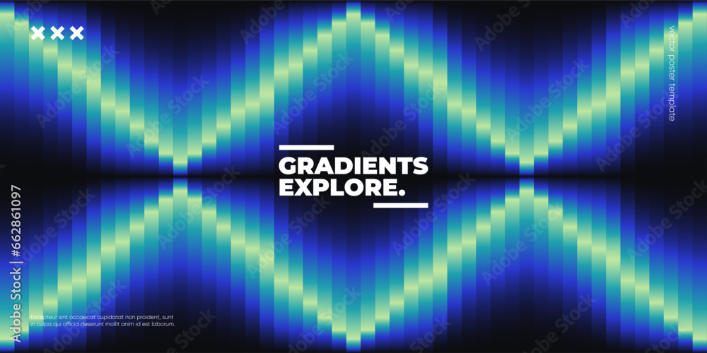 Poster abstract gradient banner template. vector minimal design.