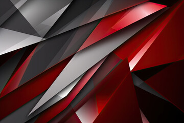 Red and grey geometric shape background, 3D, light, glow, shadow, gradient, modern, futuristic, triangle design wallpaper, backdrop
