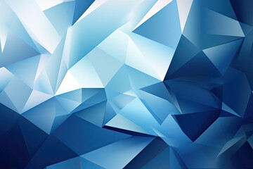 Blue and white geometric shape background, 3D, light, glow, shadow, gradient, modern, futuristic, triangle design wallpaper, backdrop