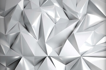 Silver and white geometric shape background, 3D, light, glow, shadow, gradient, modern, futuristic, triangle design wallpaper, backdrop
