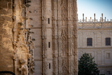 Catedral de Santa María de la Sede, arquitectura de estilo gótico en Sevilla, Andalucía, España.
