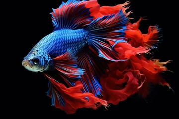 Fototapeta premium Colorful Siamese fighting fish with beautiful silk tail.