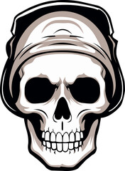 Simple skull design for Halloween, tattoo, vector illustration