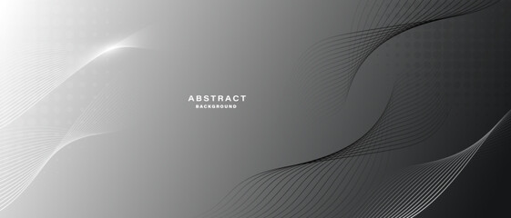 Dark abstract background with flowing particles. Digital future technology concept. vector illustration.	
