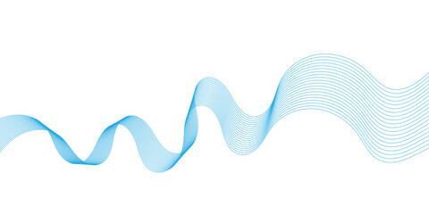 Abstract flowing wave lines in blue colour. Design element for technology, science, modern concept.vector eps 10