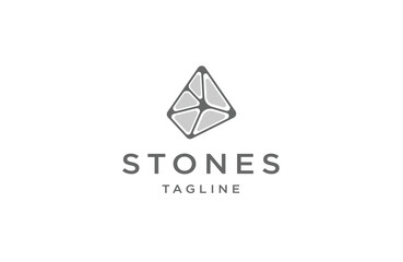 Stone triangle logo design template flat vector