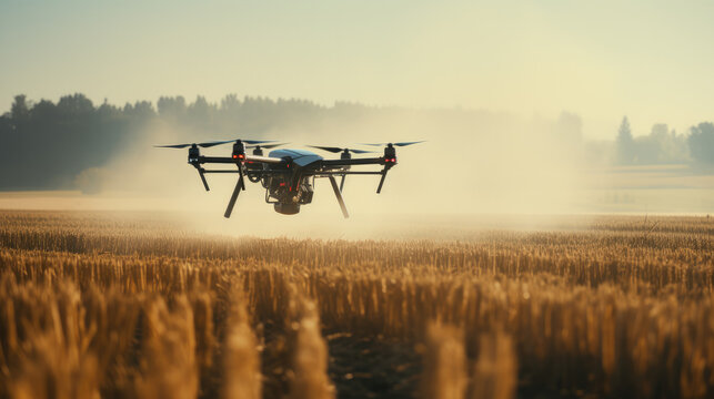 Drone spraying field Generative Ai
