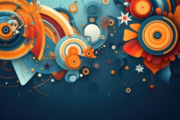 Abstract colorful background with circles and stars. Abstract background for unlucky Day