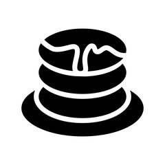 pancake glyph icon illustration vector graphic. Simple element illustration vector graphic, suitable for app, websites, and presentations isolated on white background