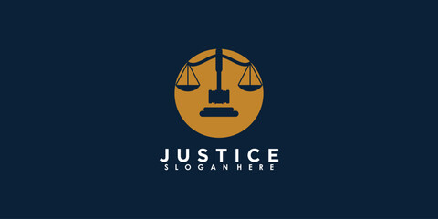 lawyer logo design with creative concept premium vector