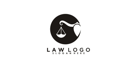lawyer logo design with creative concept premium vector