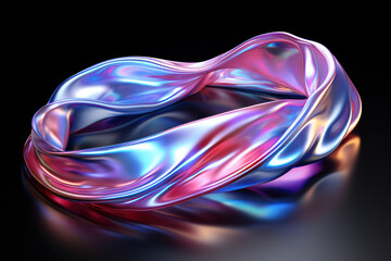 Holographic isolated foil ribbon. Generative Ai.