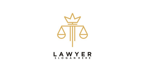 lawyer logo design with creative concept premium vector