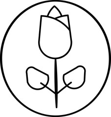 Icon of a flower inside a circle