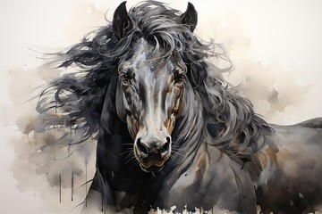 portrait of a horse - obrazy, fototapety, plakaty