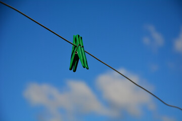 clothespins on a rope