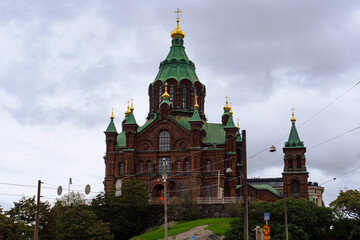 Fototapeta na wymiar Uspenski Cathedral Red church