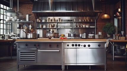 empty professional restaurant kitchen