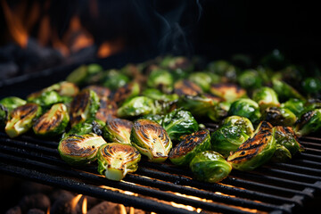 Charred brussels sprout as a restaurant menu dish.