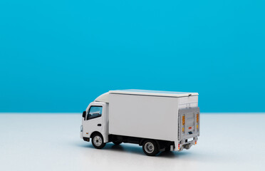 Background of white delivery truck
