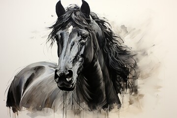Obraz premium horse head silhouette