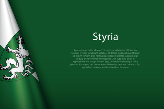 flag Styria, state of Austria, isolated on background with copyspace