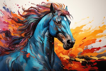 watercolor painting of a horse