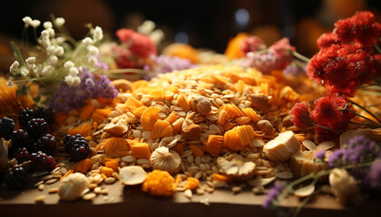 Healthy eating  a variety of fresh, organic vegetarian food collection generated by AI