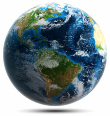 Planet Earth globe world map isolated