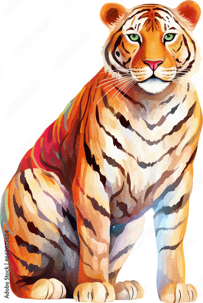 Aufkleber tiger illustration created with generative ai technology