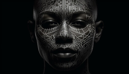 Obraz premium Abstract elegance a futuristic portrait of a young adult woman generated by AI