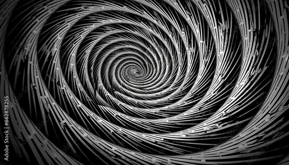 Poster geometric shapes in swirling motion create a futuristic backdrop design generated by ai