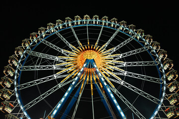 Giant ferris wheel at the Oktoberfest in Munich, Germany