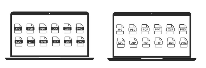 File format set icon. Document format set vector ilustration.