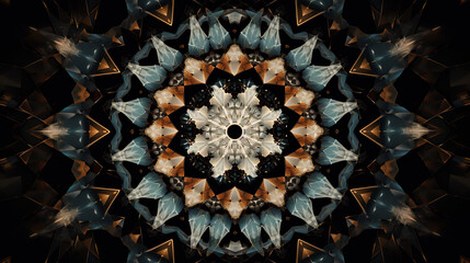 abstract symmetrical background kaleidoscope pattern - obrazy, fototapety, plakaty